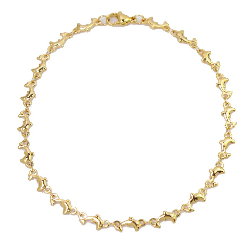 Summer Vibes Multicolor 18K Gold Filled Anklet – Colorful 10" Ankle Bracelet / 30 Unique Styles