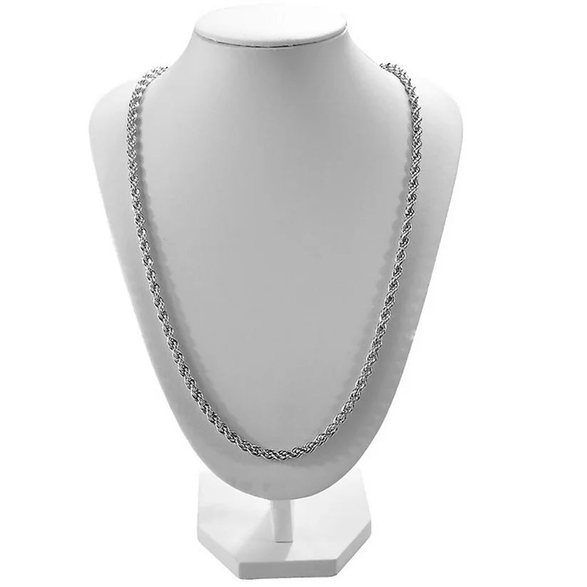 Italian Silver Filled High-Polish Rope Chain – Gold or Silver Finish