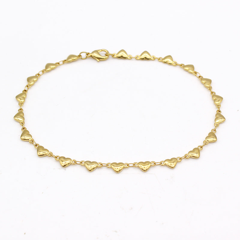 18K Yellow Gold High-Polish Ankle Bracelet Different Option