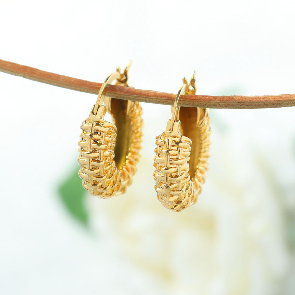 Gold nugget Hoop earrings