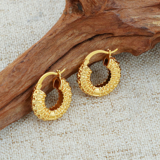 Gold nugget Hoop earrings