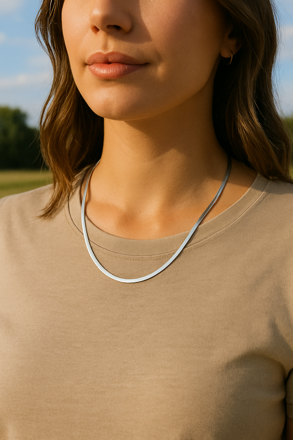 Premium 14K Gold Herringbone Chain – Gold & Silver | 16” 18” 20” 24” | Matching Bracelets & Anklets | Unisex Flat Snake Chain Jewelry