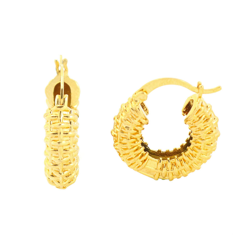 Gold nugget Hoop earrings