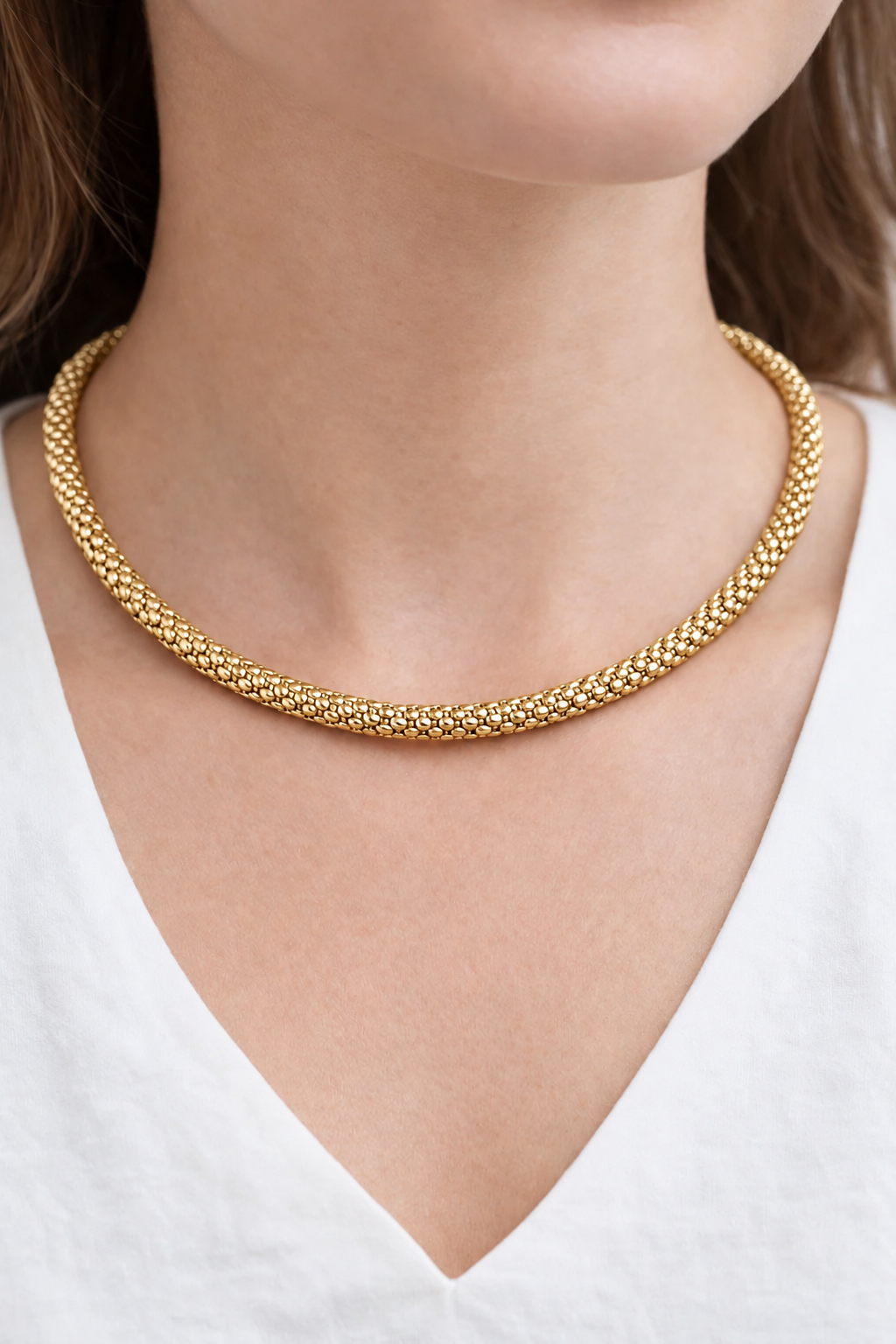 Gold Popcorn Elegance Necklace and Bracelet Available