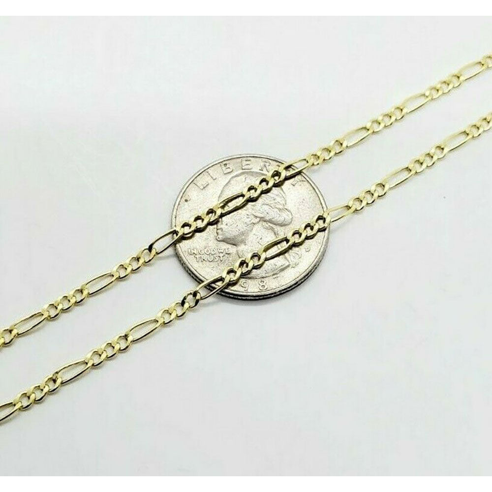 10K Gold Italian Figaro Chain Made in Italy