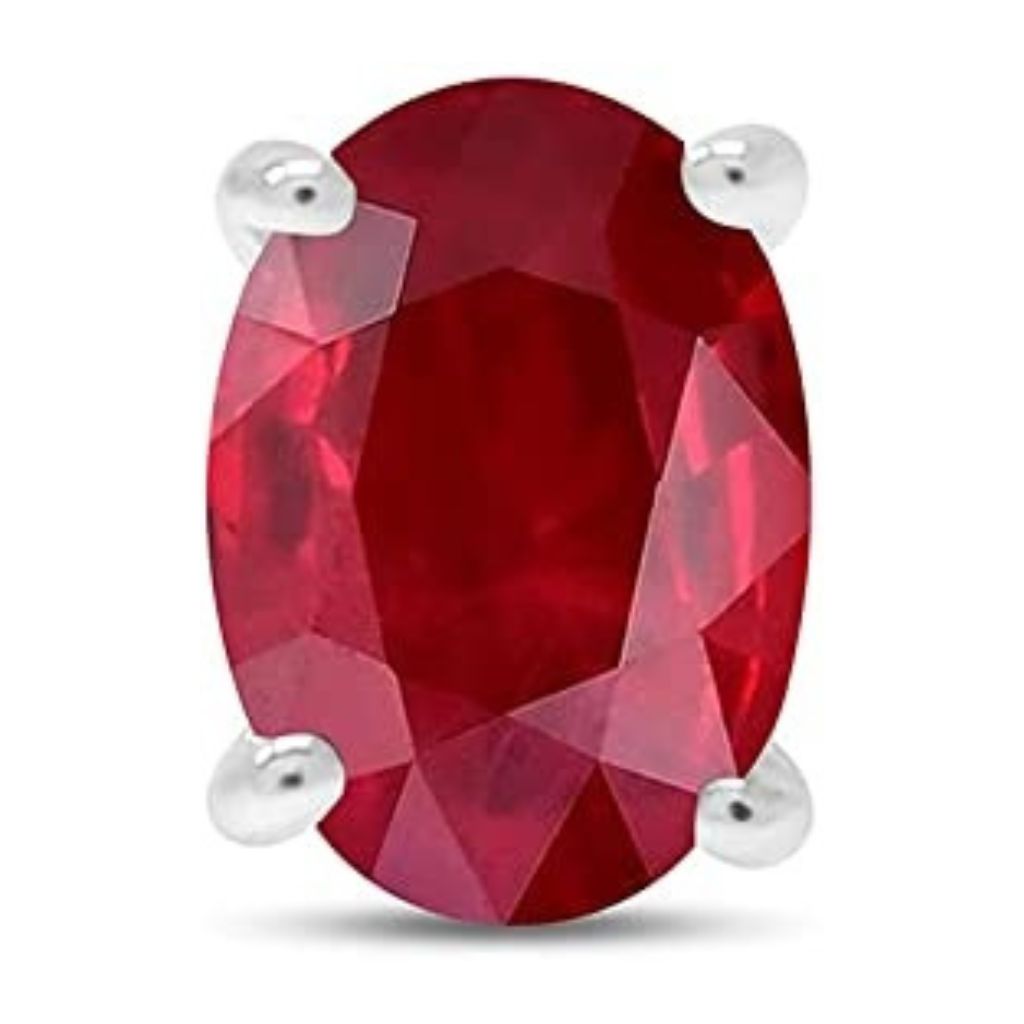 Crystal Oval Ruby Earrings