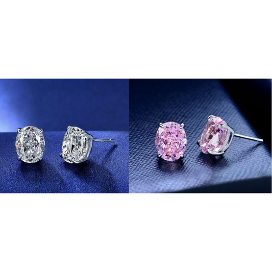 RMZ GOLD NYC 2.00CTTW CZ Oval Set Earrings (2-Pair)
