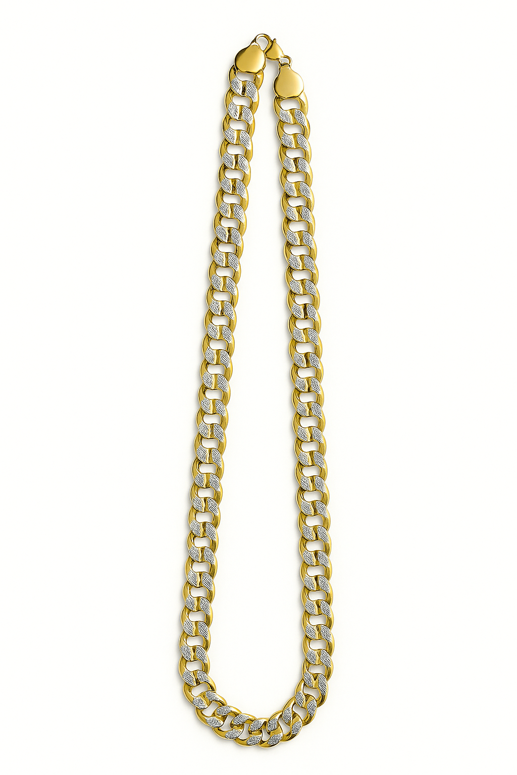 RMZ GOLD NYC 18K Gold Diamond-Cut Cuban Link Chain – 24 Inch