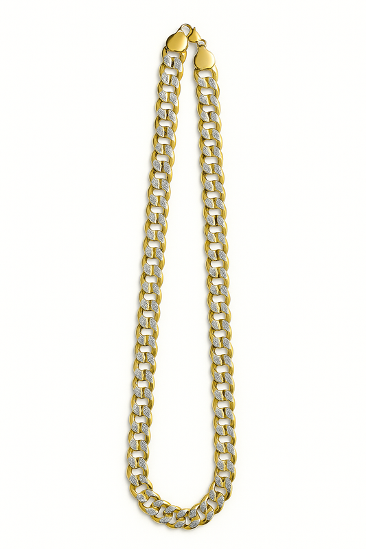 RMZ GOLD NYC 18K Gold Diamond-Cut Cuban Link Chain – 24 Inch