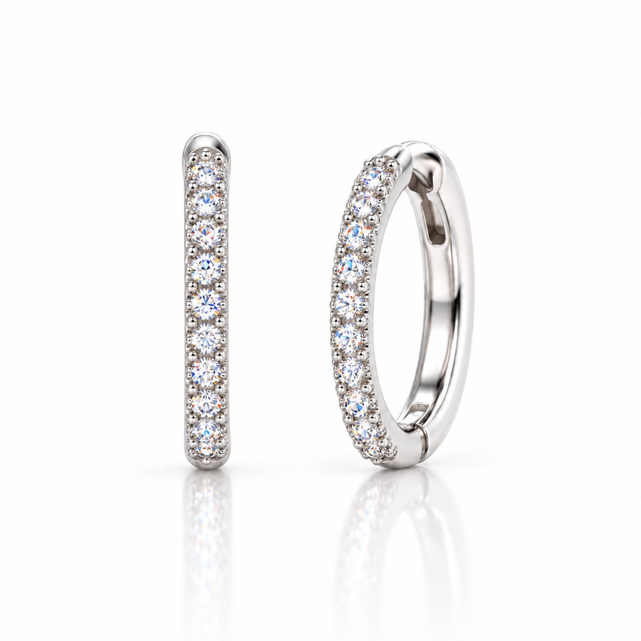 Moissanite Huggie Hoop Earrings