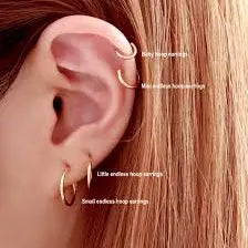 RMZ GOLD NYC 925 Sterling Silver Hoop Earrings, Minimalist Design (1-Pair)