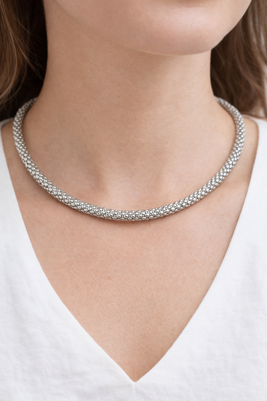 Silver Popcorn Elegance Necklace and Bracelet Available