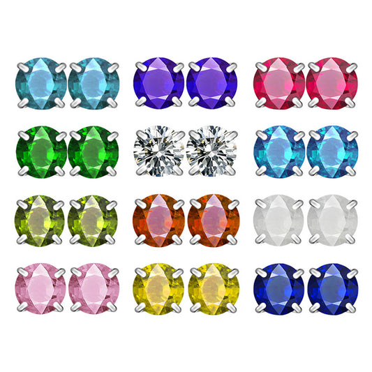 925 Sterling Silver 2ct Round-Cut Stud Earrings | Classic Sparkle Everyday Jewelry Unisex 10 Colors