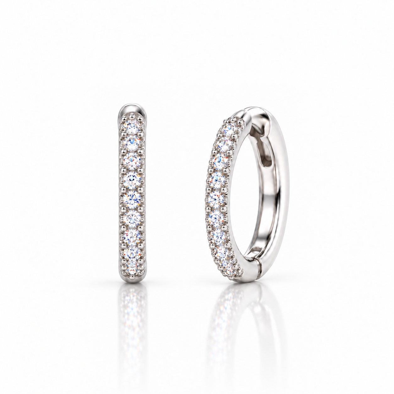 Moissanite Huggie Hoop Earrings