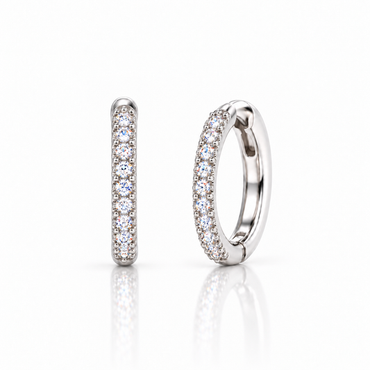 Moissanite Huggie Hoop Earrings