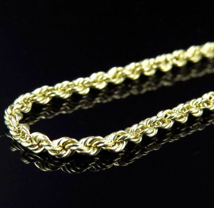 14K Solid Yellow Gold 1.8mm Rope Chain