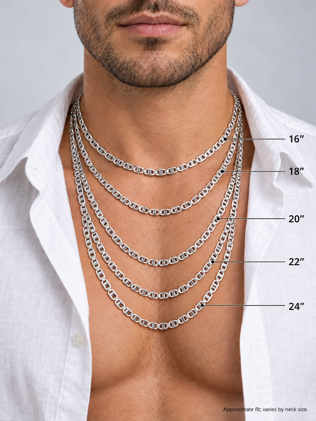 Italian White Mariner Necklace Unisex All Ages