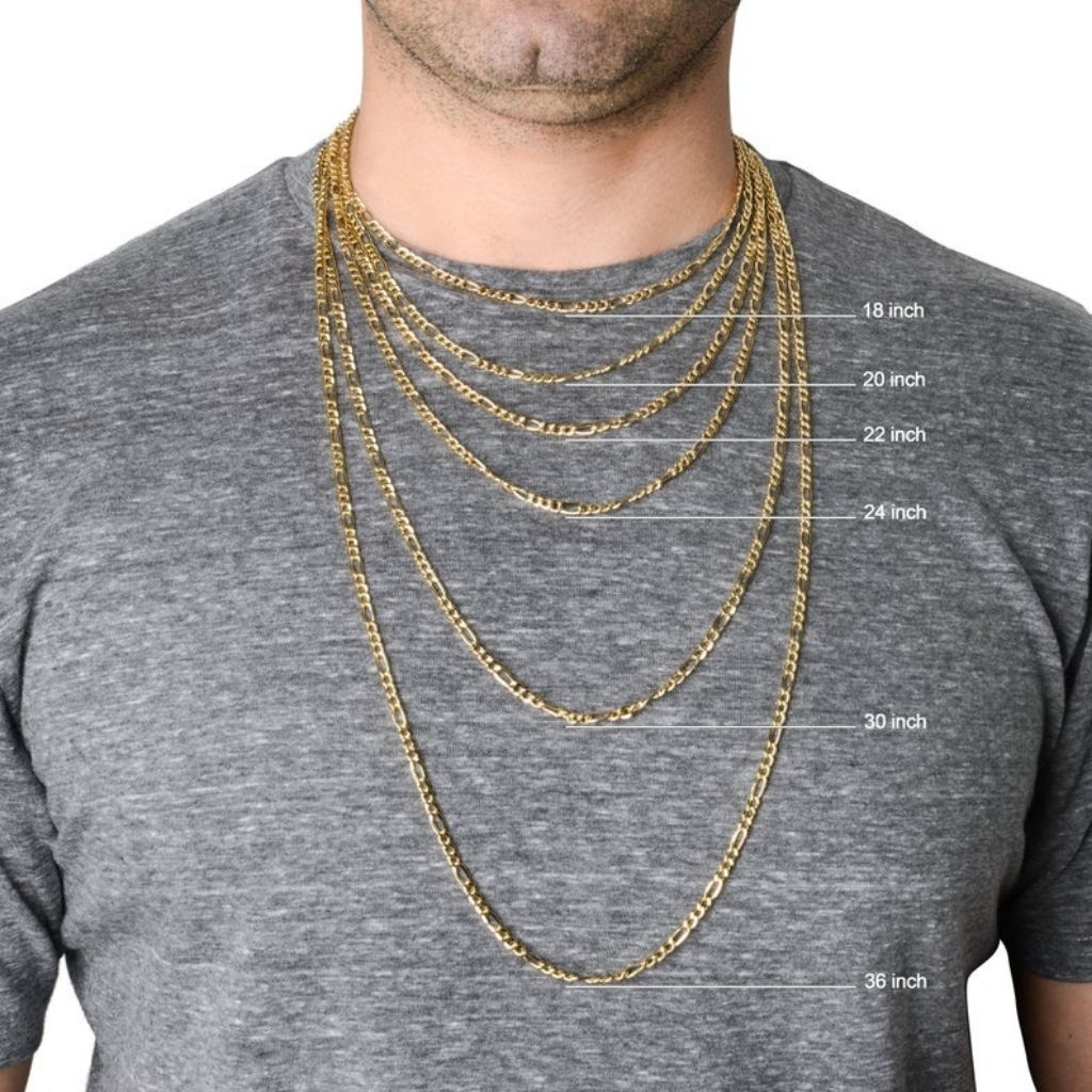 Solid 14K Gold 2mm Figaro Chain Necklace