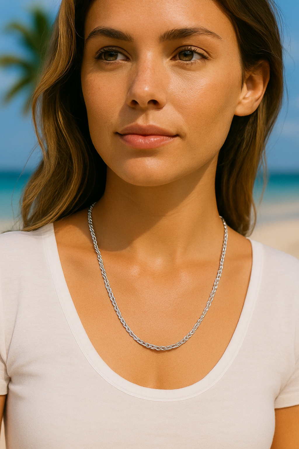 Italian 14K White Gold Filled High Polish Rope Chain – Gold & Silver Finish | Matching Bracelets & Anklets | Unisex Rope Chain Jewelry