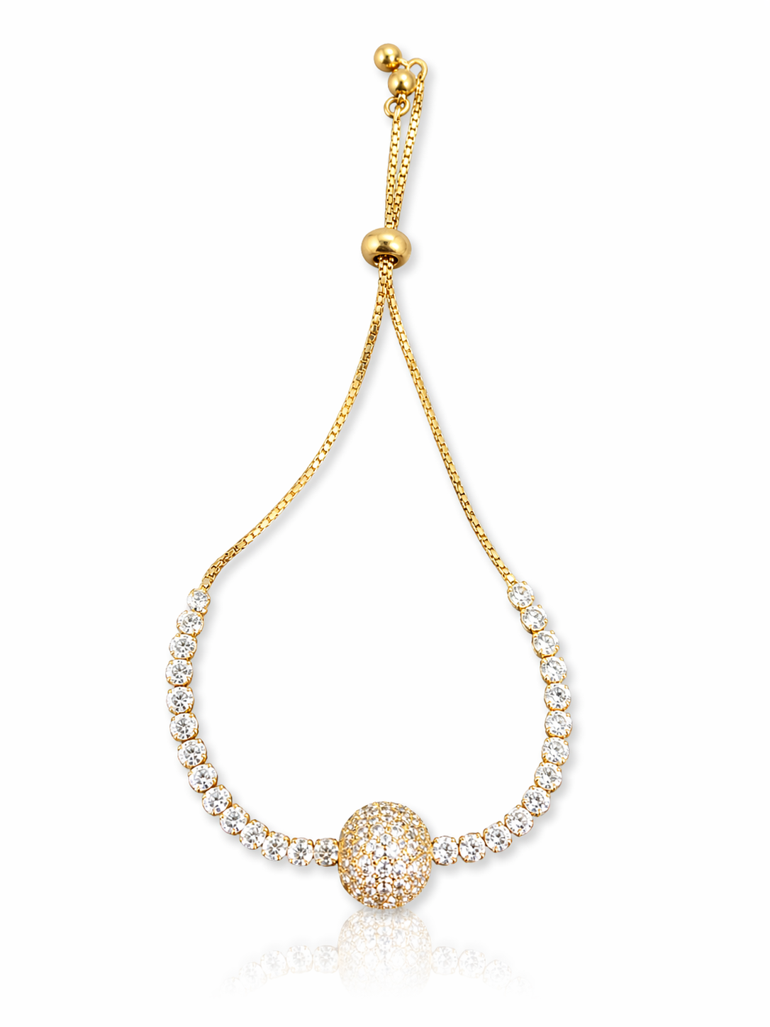Elegant Gold Pavé Diamond Adjustable Bracelet