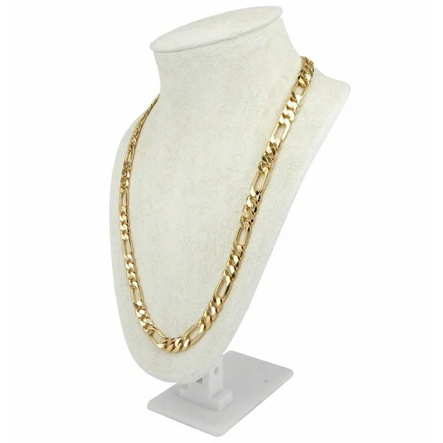 RM 4mm Figaro Chain Necklace 24k Gold for Men Women & Teens 24''