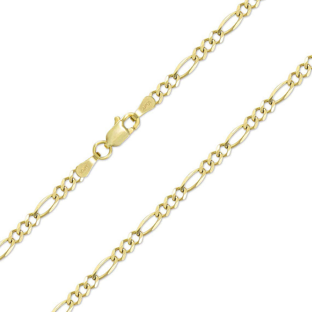 Italian Solid 14K Gold 2mm Figaro Chain Necklace