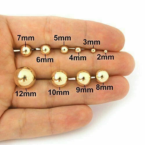 Classic Round Studs 14K Gold Filled Ball Stud Earrings – High Polish (3mm–10mm) 2 COLORS AVAILABLE