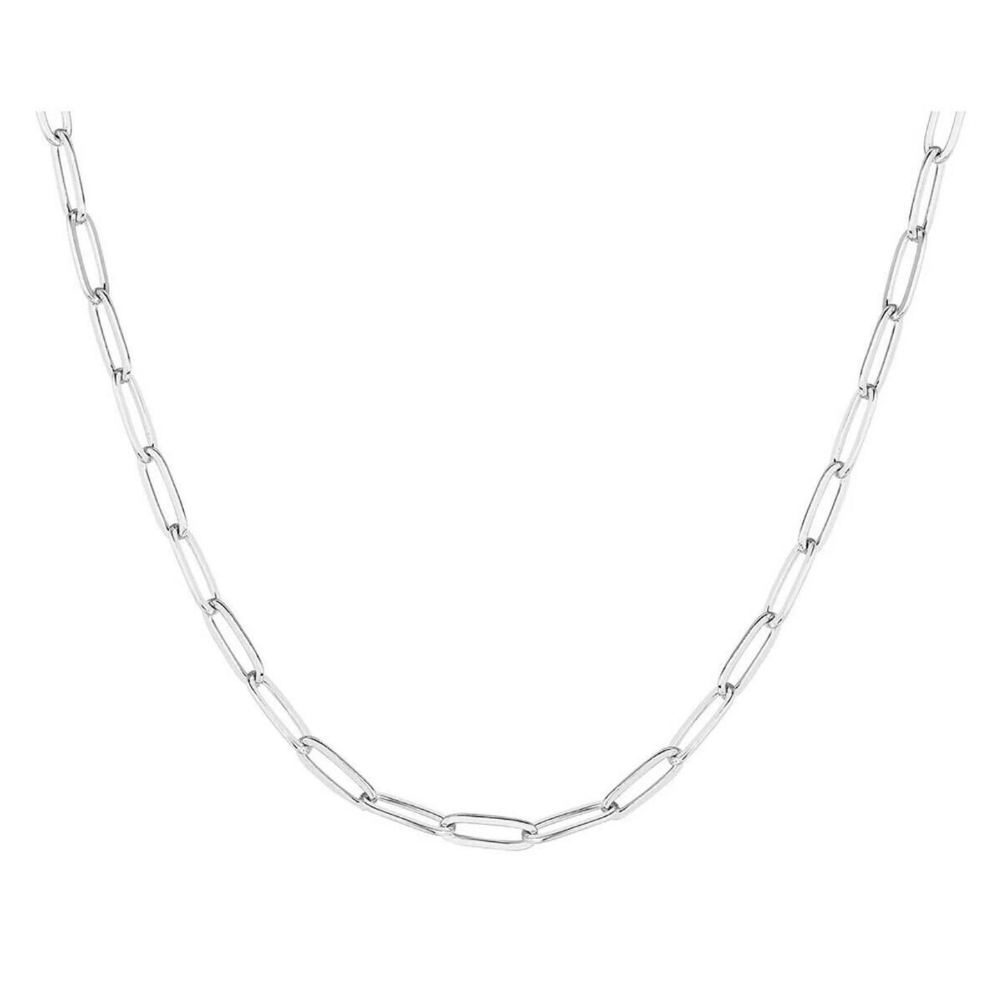 925 Sterling Silver Italian Paperclip Rolo Chain Necklace Italy 14''-36'' All Sizes