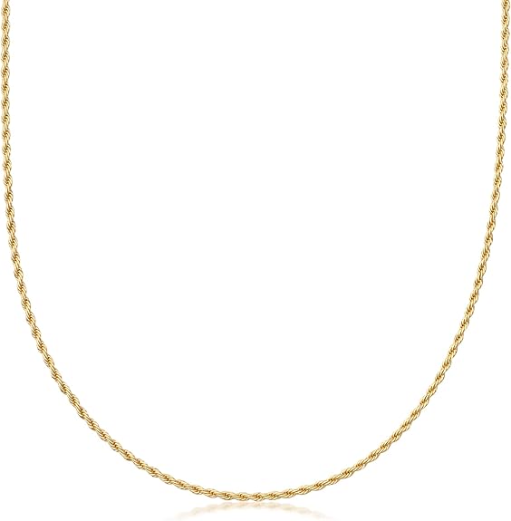 18K Gold Rope Chain Necklace - Made In Brazil