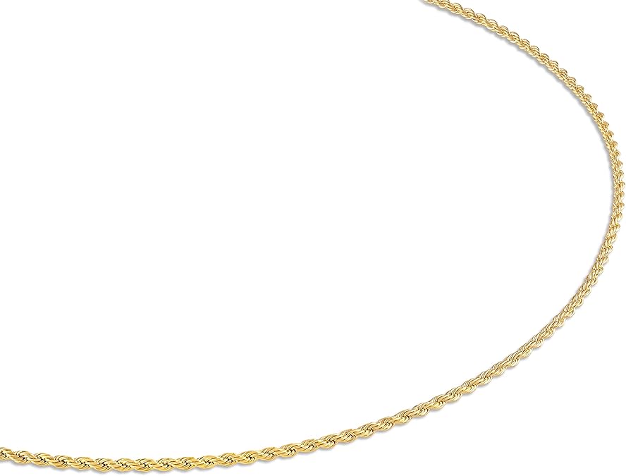 18K Gold Rope Chain Necklace - Made In Brazil