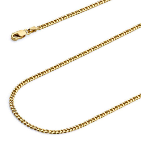 10K Solid Yellow Gold Cuban Chain Necklace