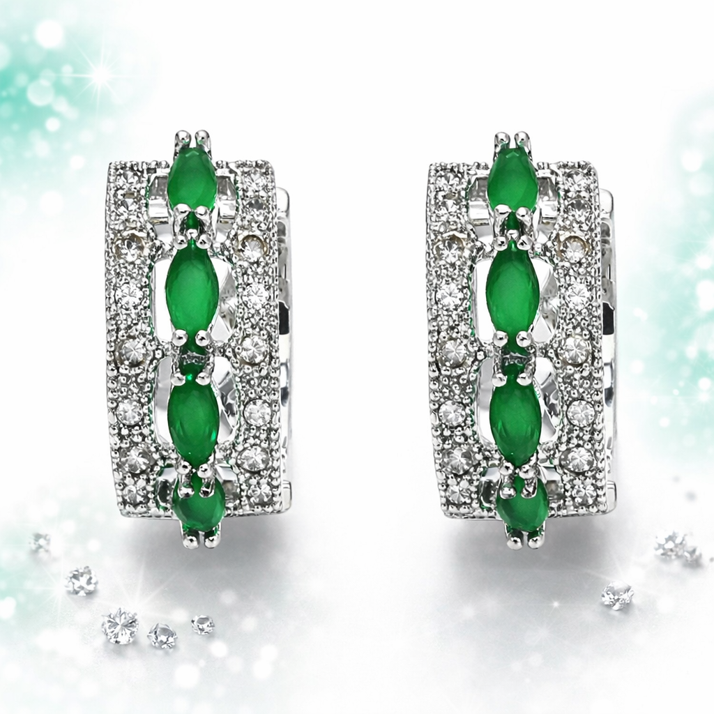 Lab-Created Designer Gemstone Huggie Hoop Earrings
