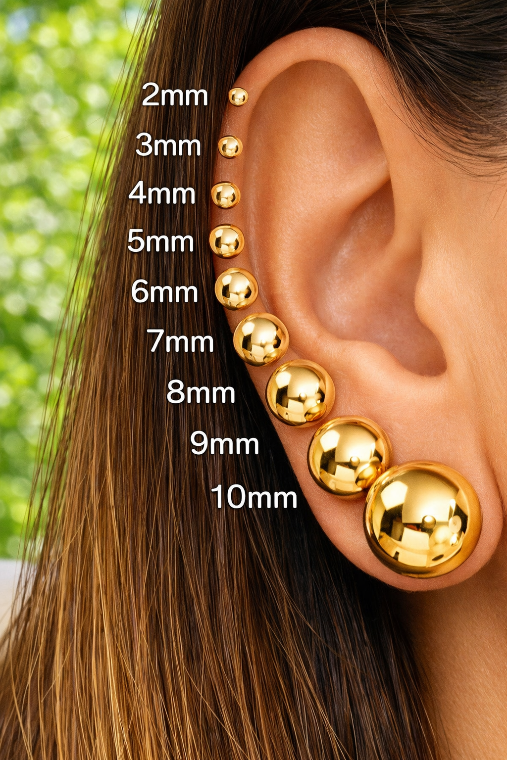Classic Round Studs 14K Gold Filled Ball Stud Earrings – High Polish (3mm–10mm) 2 COLORS AVAILABLE