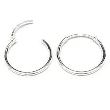 RMZ GOLD NYC 925 Sterling Silver Hoop Earrings, Minimalist Design (1-Pair)