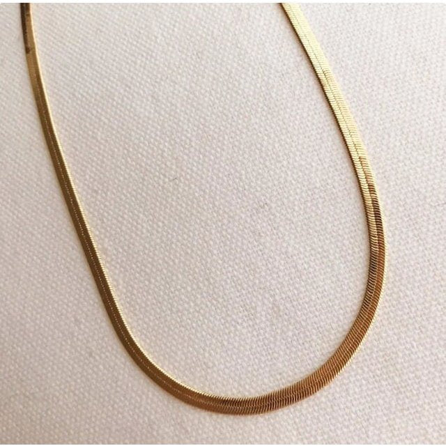 Herringbone Chain Necklace â€¢ Herringbone Choker Necklace - 18K Gold Vermeil â€¢ Gift for Her â€¢ Must Have Layering Necklace Gold