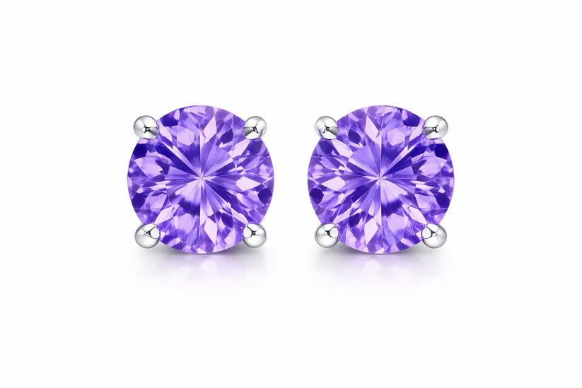 Women's 925 Sterling Silver 2.00CT Earrings Stud Amethyst Oval Purple Earring