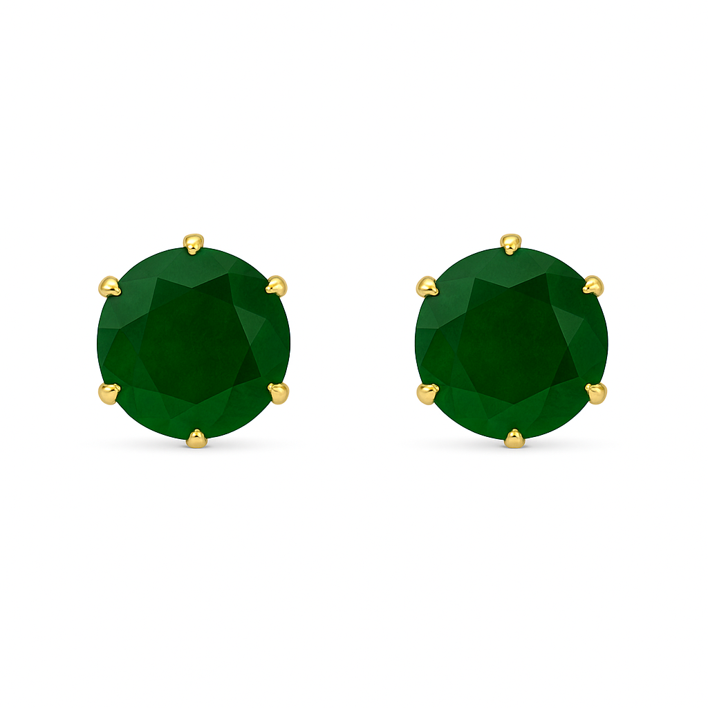 Classic CZ Stud Earrings for Men & Women – 6-Prong Setting, Multiple Colors,