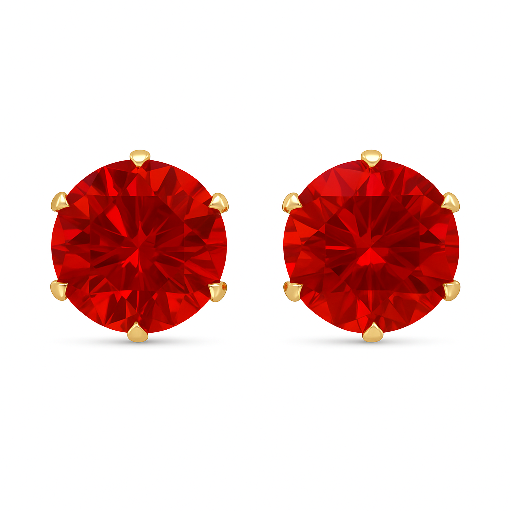 Classic CZ Stud Earrings for Men & Women – 6-Prong Setting, Multiple Colors,