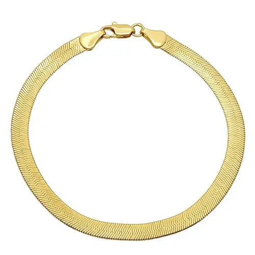 RMZ GOLD NYC 14K Gold Filled Herringbone Flat Bracelet 8"