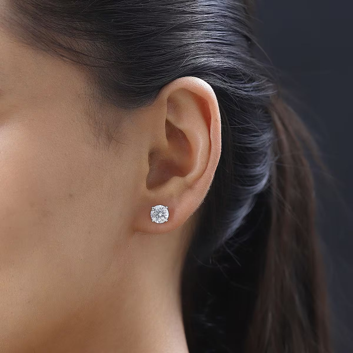 925 Sterling Silver Moissanite Stud Earrings