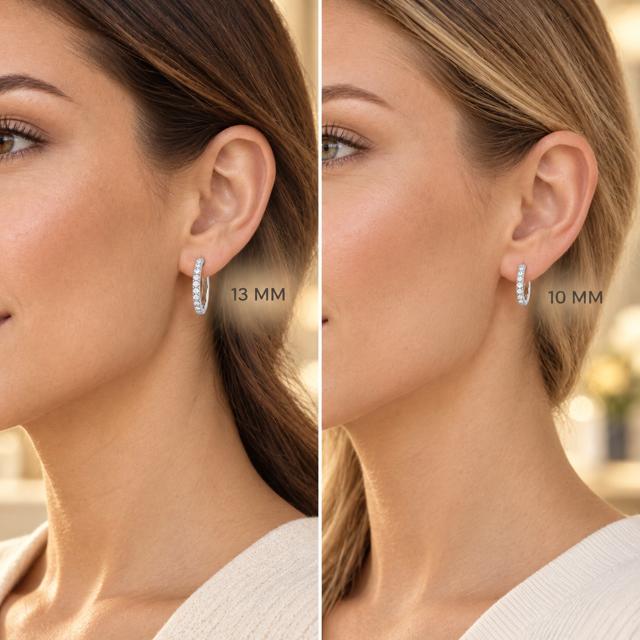 Moissanite Huggie Hoop Earrings