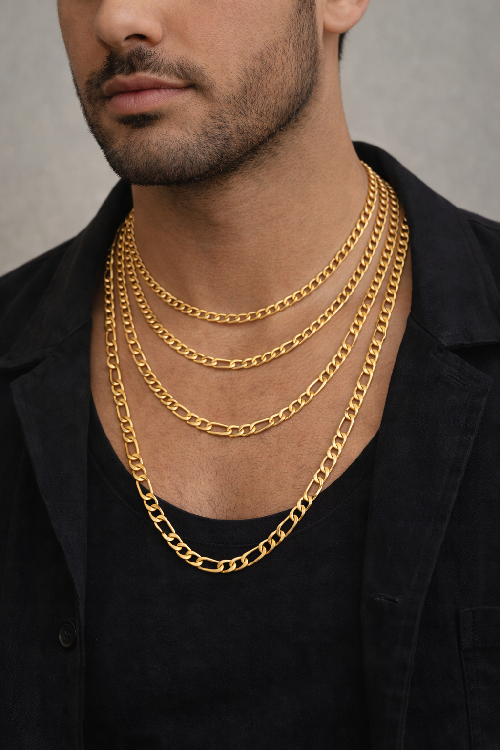 Classic Unisex Stackable Figaro Chain Bracelet & Anklet – Timeless Gold Elegance