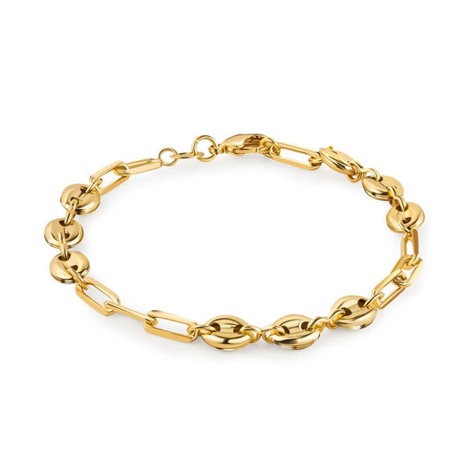 RMZ GOLD NYC 18K Gold Plated Mariner and Paperclip Link Anklet