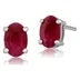 925 Sterling Silver Genuine Ruby 5X7 Oval Stud Earrings