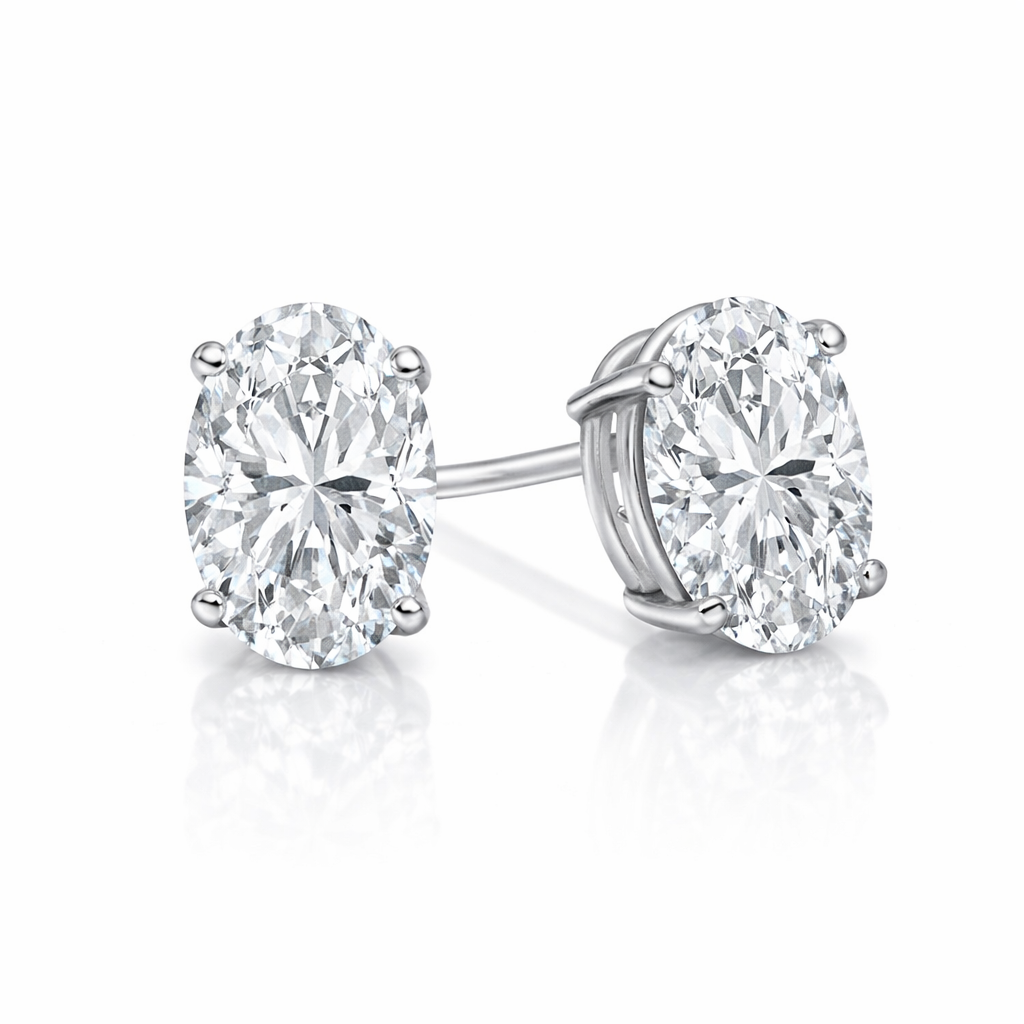 925 Sterling Silver Stunning Classic White Topaz Stud Earrings 2.00CT