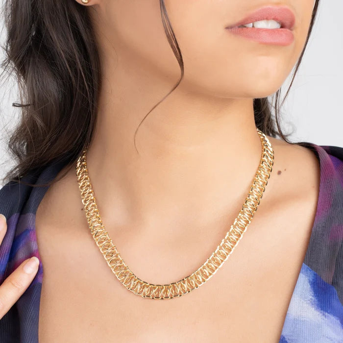 18K Gold Filled Mesh Necklace 18''
