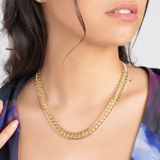 18K Gold Filled Mesh Necklace 18''