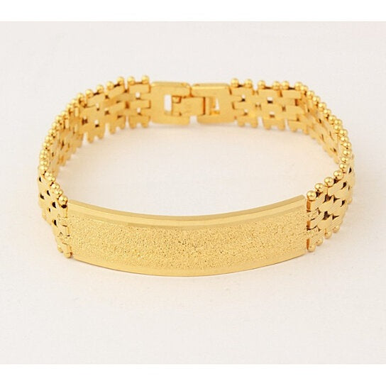 18K-Yellow-Gold-Filled Unisex Band ID Bracelet