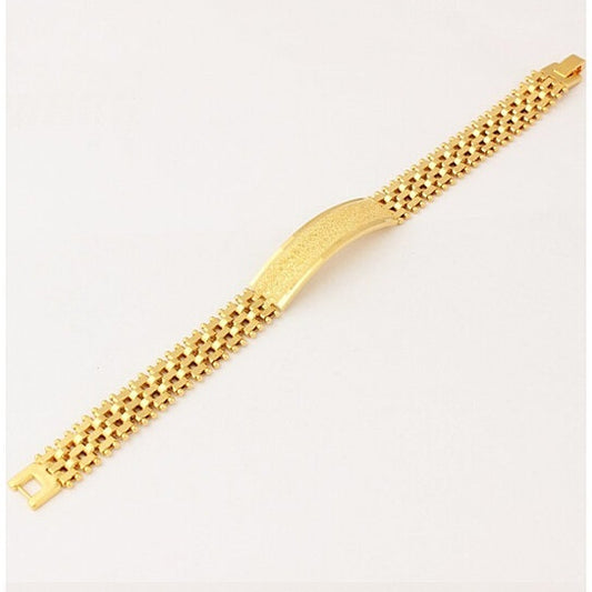 18K-Yellow-Gold-Filled Unisex Band ID Bracelet