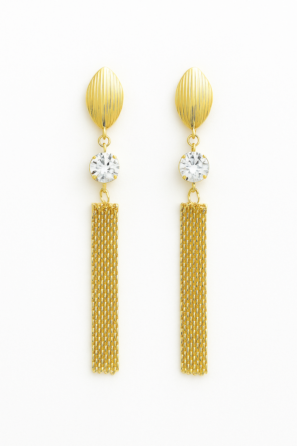 Rmz Gold Nyc 18K Gold Filled Bizmark Hanging Stud Earrings